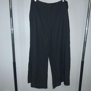 Loft black wide leg cropped wide leg pants Sz 14 New